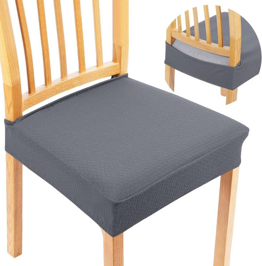 Stoelhoes stretch spandex wasbare overtrek voor stoelen stoelhoezen voor eetkamerstoelen anti-stof eetkamerstoelhoezen grijs set van 2