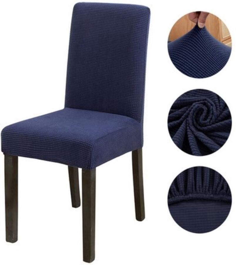 Merkloos Stretch Stoelhoezen 4 Stuks Stoelhoes Stoelhoezen voor Eetkamerstoelen Verwijderbare Wasbare Eetstoelhoezen voor Hotel Eetkamer Banket Decor voor Bruiloftsfeest(4 Stuks Wit)-X