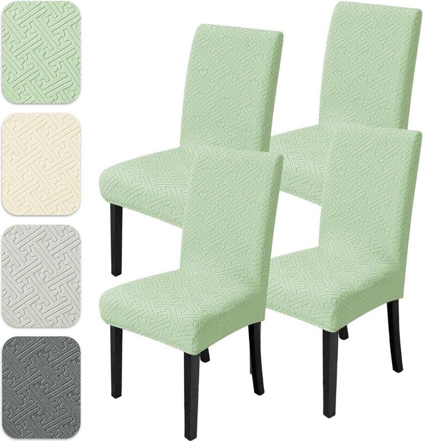 Stoelhoes voor eetkamerstoelen stretch 4-delige set stretch kantelbare stoelen voor eetkamerstoelen hoes stoelbeschermers voor eetkamer bruiloft hotel feest (donkergrijs set van 4) - Foto 3