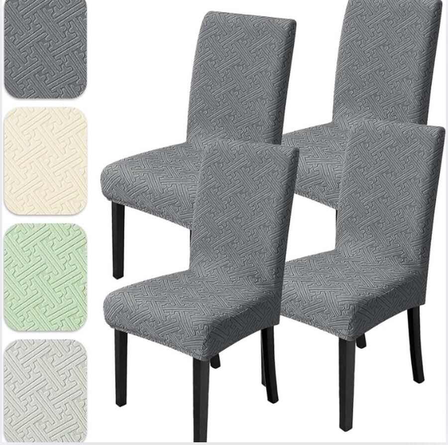 Stoelhoes voor eetkamerstoelen stretch 4-delige set stretch kantelbare stoelen voor eetkamerstoelen hoes stoelbeschermers voor eetkamer bruiloft hotel feest (donkergrijs set van 4)