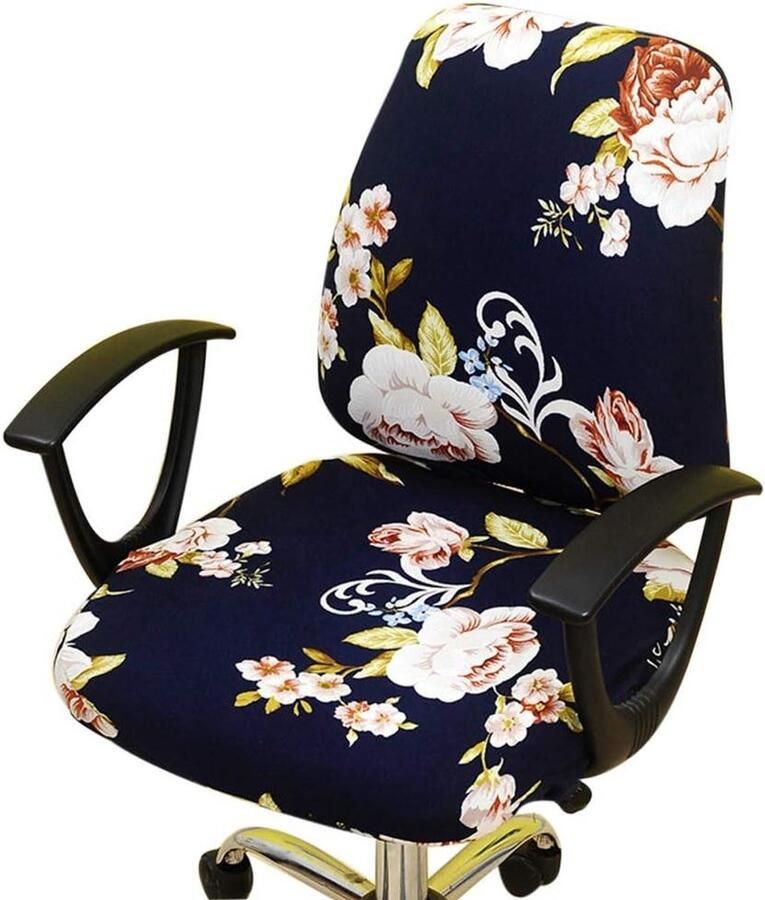 Stoelhoes voor kantoorstoel stretchbare slipcover wasbaar draaibaar universele beschermhoezen voor bureaustoel (#F)