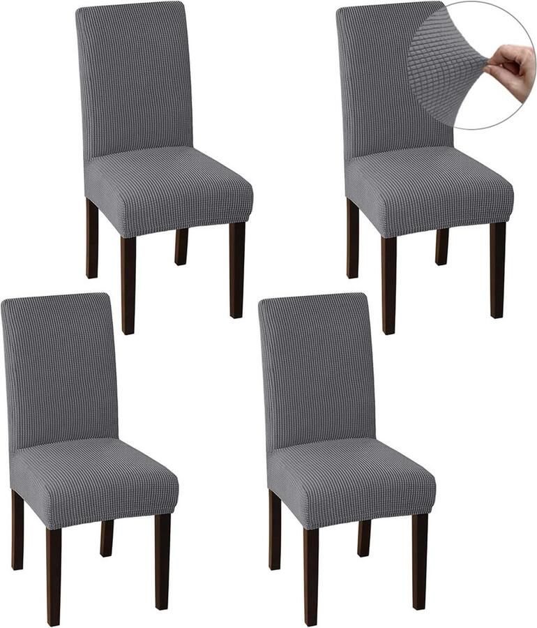 Stoelhoezen 4 Stuks Eetkamer Stoelhoes Zetelhoes Stoelhoezen Voor Eetkamerstoelen Stoelbeschermers Stoelhoezen Stretch Chair Cover Waterafstotende Kantoor En Thuisgebruik Hoes Bescherm Stijlvol Je Stoelen Lichtgrijs