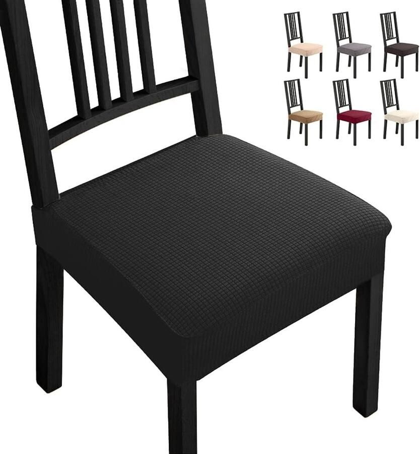 Stoelhoezen 4 stuks elastische moderne stoelhoezen jacquard stoelovertrek bi-elastische spanhoes vlekbescherming moderne afdekking duurzaam voor thuis