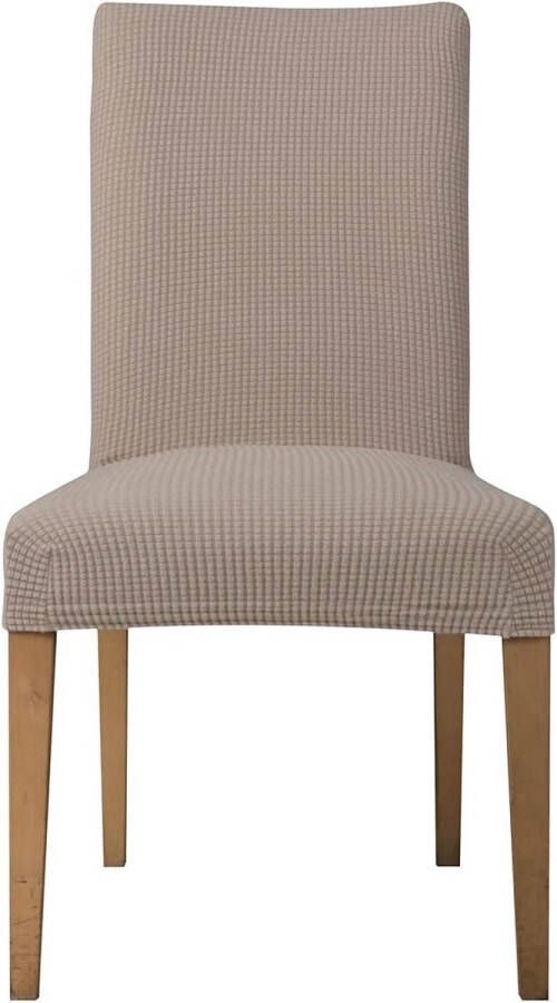 Stoelhoezen 4 stuks elastische stoelhoezen stretchhoezen jacquard hoezen voor bruiloft feesten banket decoratie bi-elastische spanhoes (zandkleur 4 stuks)