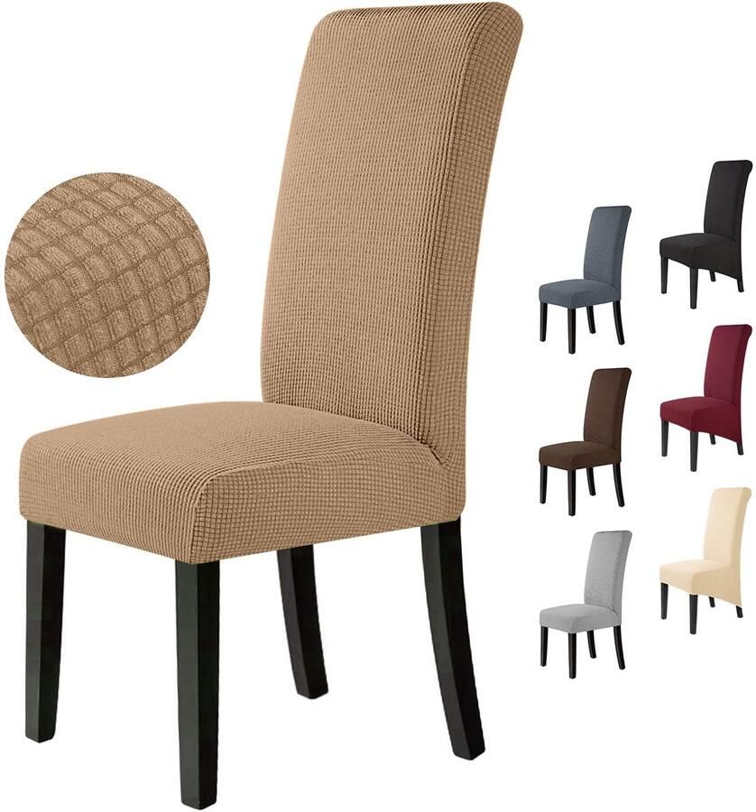 Ibenzoa Elastische Stoelhoezen Set van 6 Universeel en Wasbaar voor Gelegenheden