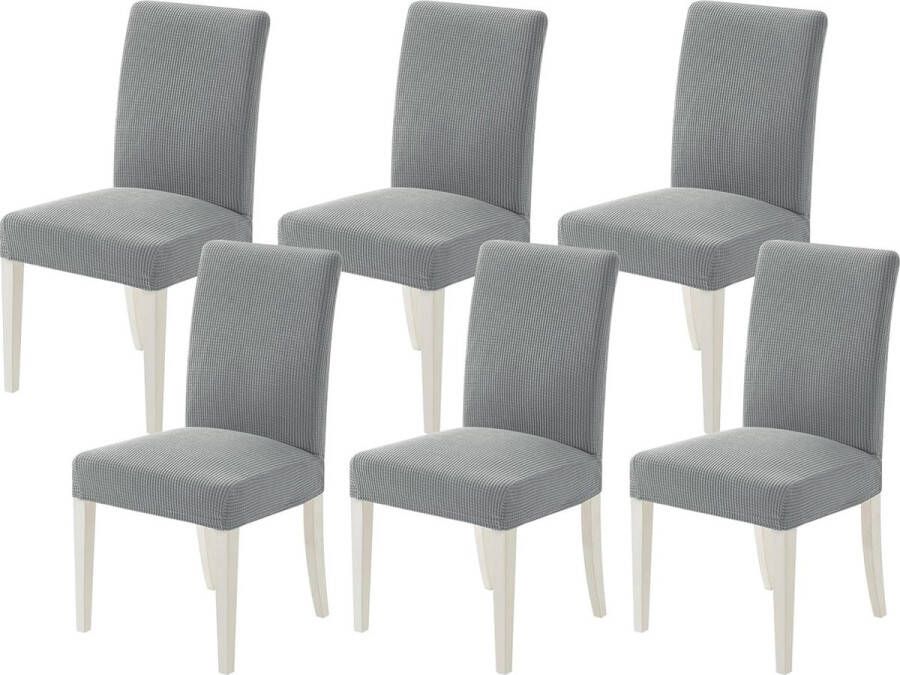 Stoelhoezen 6-delige set schommelstoelen hoezen voor stoelen lichtgrijs afneembaar en wasbaar voor bureaustoelbekleding keuken woonkamer banket familie bruiloft feest