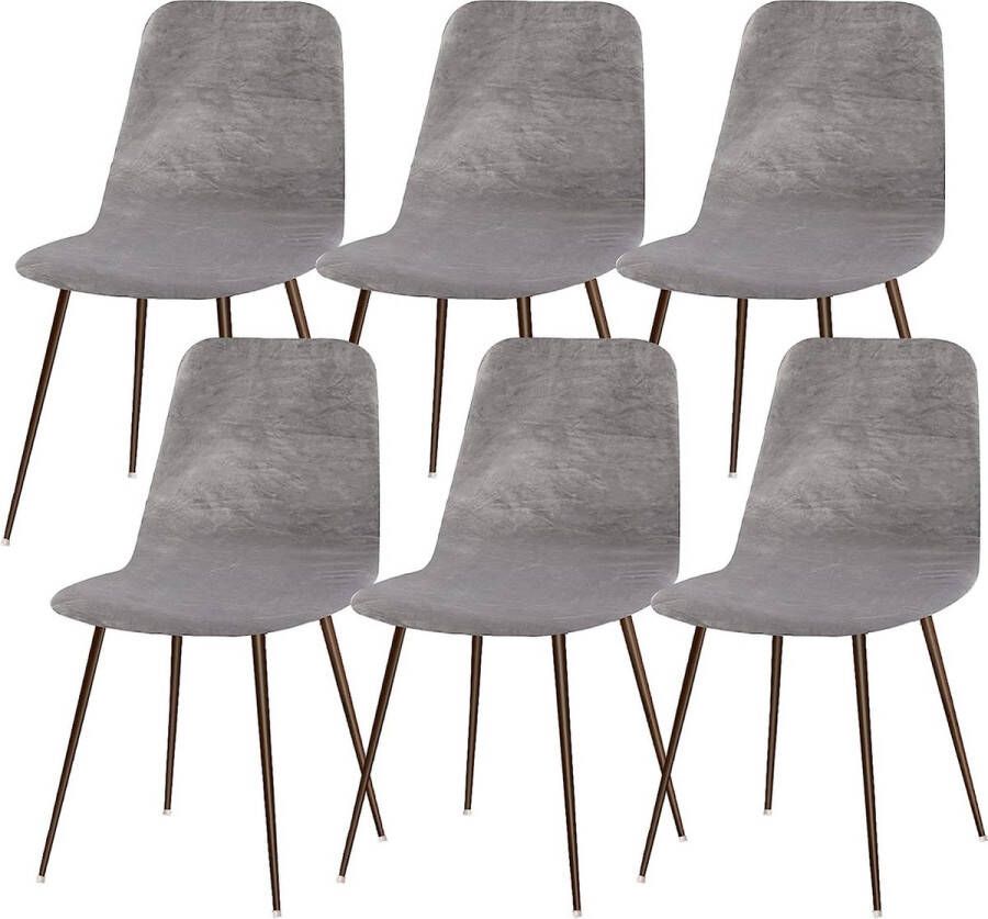 Stoelhoezen 6-delige set stretch stoelhoezen voor eetkamerstoelen universeel wasbaar Scandinavian stoelbekleding voor keukenstoelen hotel banket camel