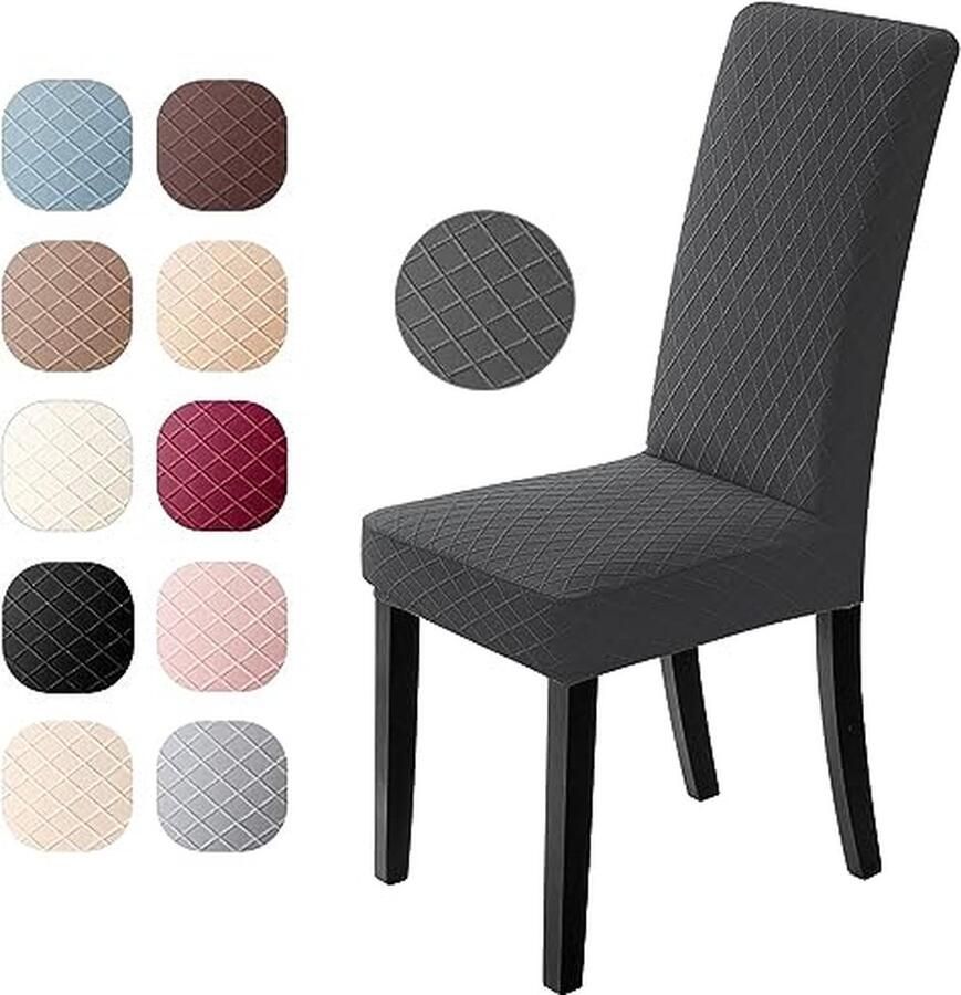 Stoelhoezen 6-delige set universele stretch stoelhoezen moderne jacquard hoes afneembare stoelhoes voor eetkamer bi-elastische spanhoes voor banket decoratie en bruiloft feesten