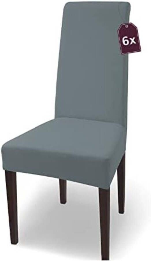 Stoelhoezen 6 stuks Stoelhoezen eetkamerstoelen stoelhoezen stretch Grijs