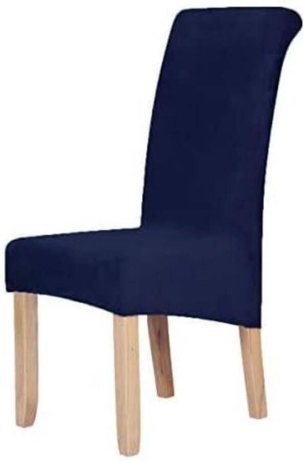 Stoelhoezen 6 stuks Stoelhoezen eetkamerstoelen stoelhoezen stretch Navy Blauw