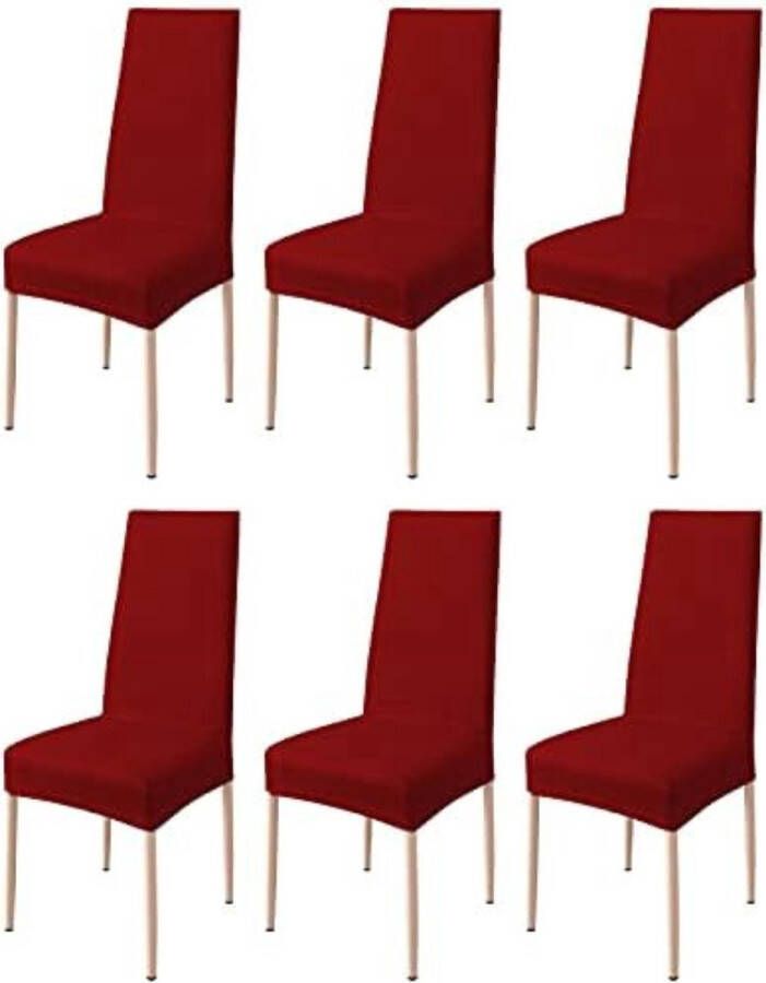 Stoelhoezen 6 stuks Stoelhoezen eetkamerstoelen stoelhoezen stretch Rood