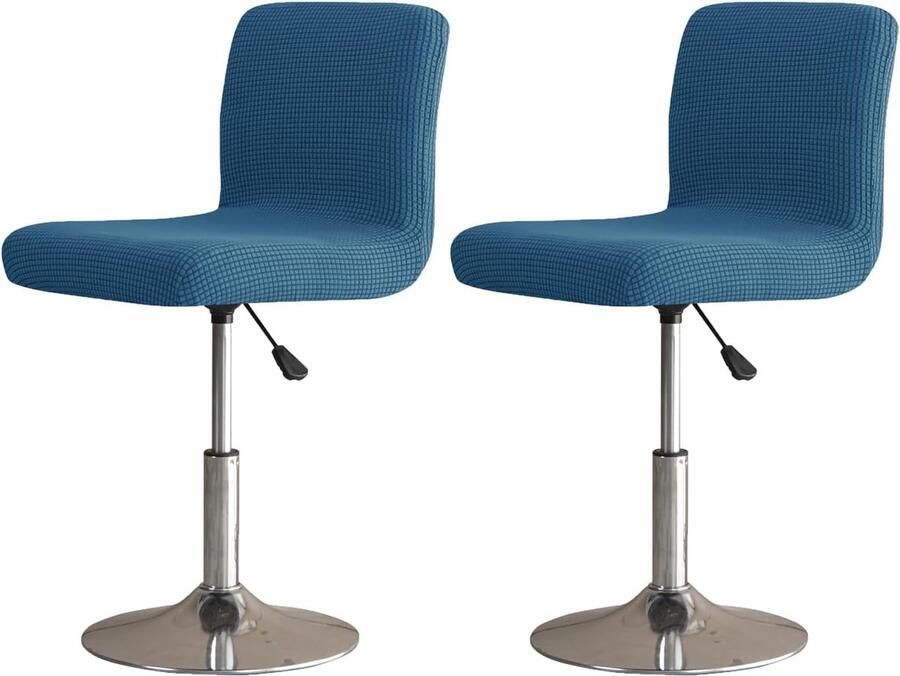 Stoelhoezen barkrukhoezen barstoelhoes stretch met rugleuning 2 4 6 stuks hoezen voor barkrukken bar wasbare stoelhoes geschikt voor hoge barkrukken stoelhoezen donkerblauw 2 stuks