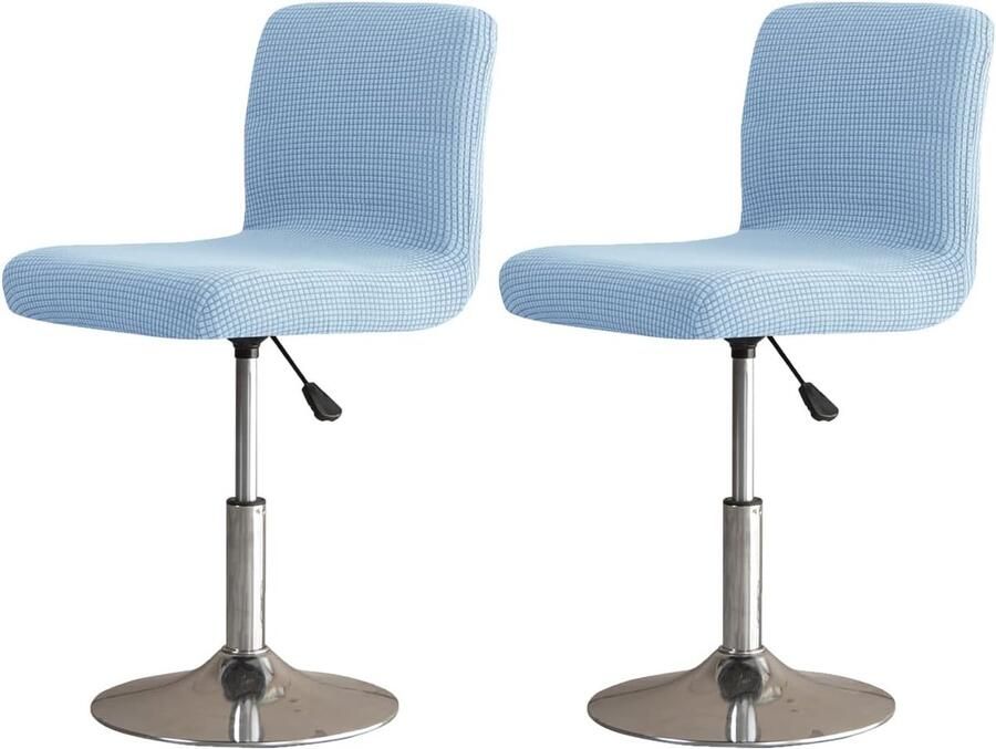 Stoelhoezen barkrukhoezen stretch met rugleuning 2 4 6 stuks hoezen voor barkruk bar wasbare stoelhoes geschikt voor hoge barkrukken stoelhoezen blauw 2 stuks