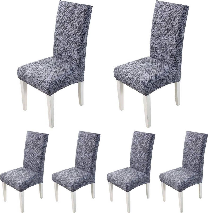 Stoelhoezen Eetkamerstoel Elastische Stoelhoes Moderne Eetkamerstoelhoes Verwijderbare Wasbare voor Hotelfeest Bruiloft Eetkamer (Grijs-modern 6 stukken)