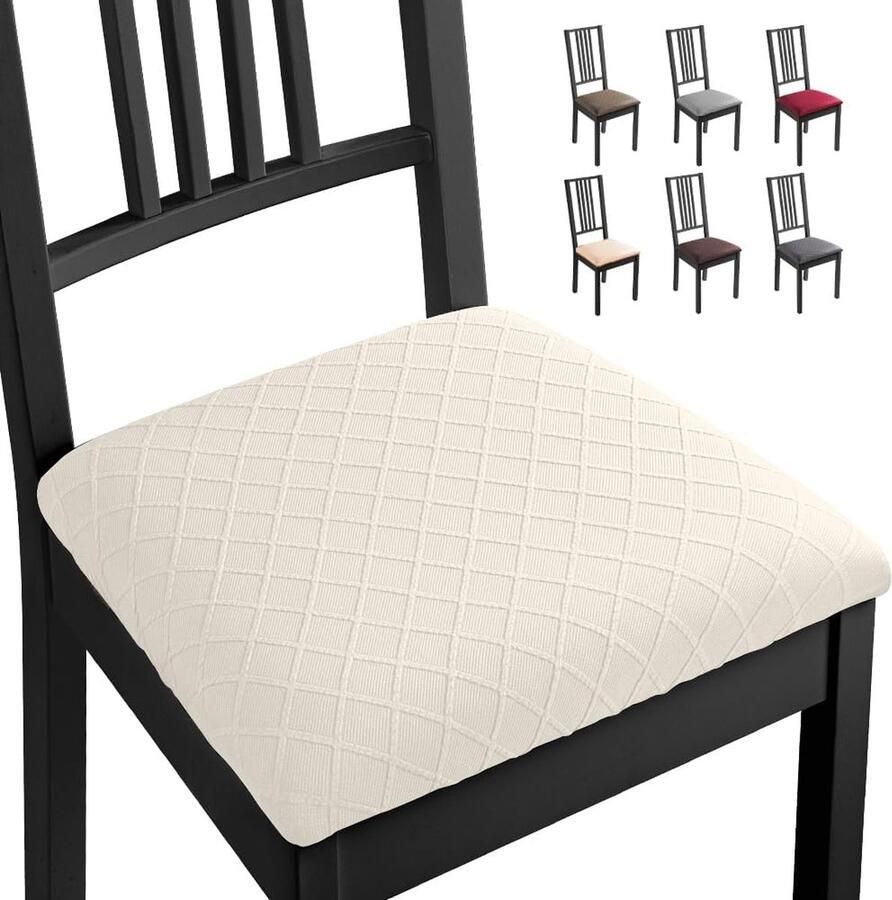 Stoelhoezen eetkamerstoel stoelovertrek 4 stuks spandex jacquard stoelhoezen stretchstoelhoezen afneembaar wasbaar voor thuis hotel banket (4 stuks bordeaux) B