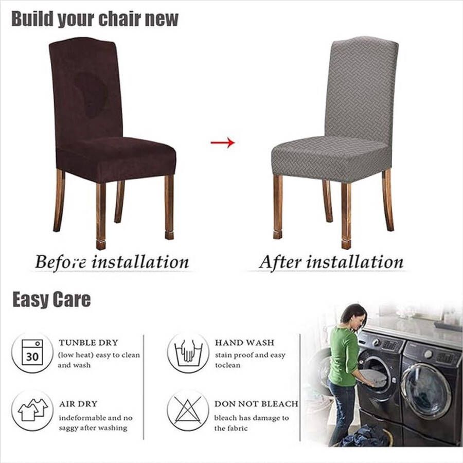 Stoelhoezen eetkamerstoelen \ chair covers dining room chairs 36D x 38.1W x 48.3H centimetres