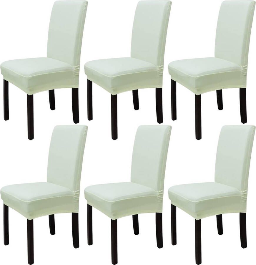 Stoelhoezen Eetkamerstoelen ChicGuard Beige Dining Chair Covers: Set van 6 Stijlvolle Bescherming voor Elke Gelegenheid Afneembaar Wasbaar & Elastisch voor Thuis & Feesten!