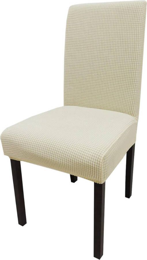 Stoelhoezen Eetkamerstoelen Luxe Stretch Stoelhoes Set 6-delige collectie voor Eetkamer Bruiloft Hotel & Banket in Stijlvol Beige