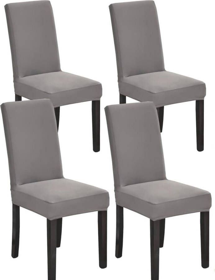 Stoelhoezen elastische moderne universele stretch beschermhoezen voor stoel eetkamer bruiloft feest banket decoratie 4 stuks grijs