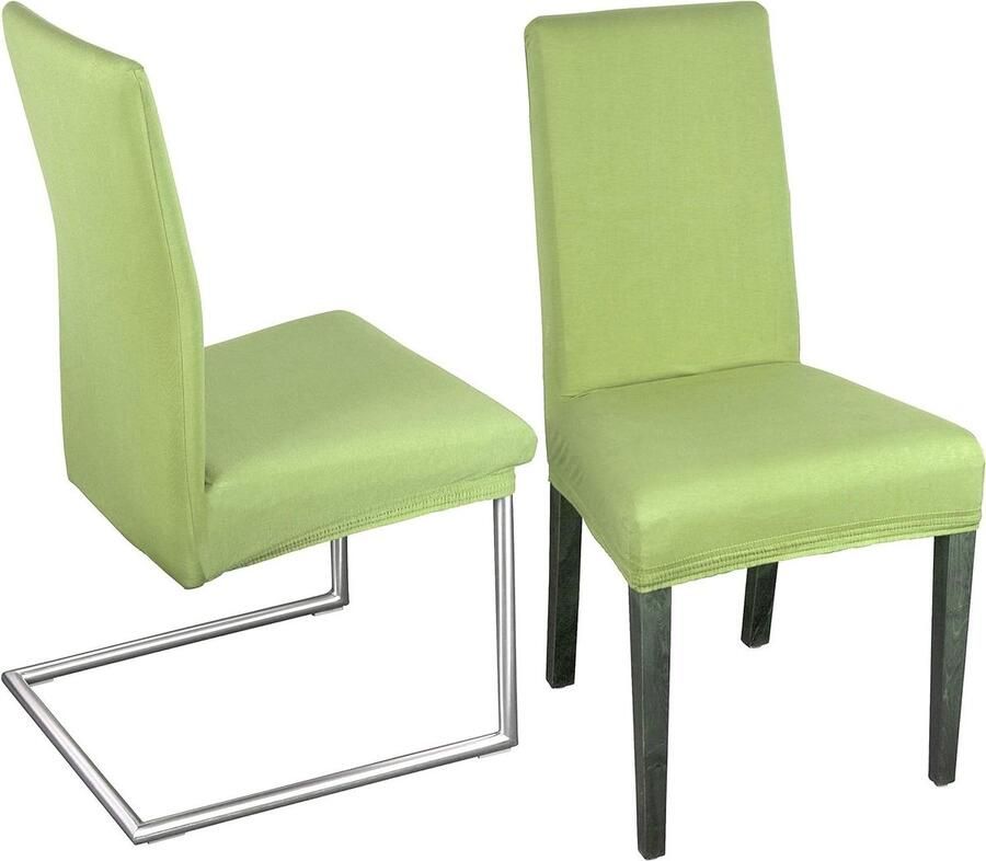 Stoelhoezen set van 2 hoge elasticiteit Öko-Tex gecertificeerd lichtgroen comfortabel en duurzaam Stoelhoezen