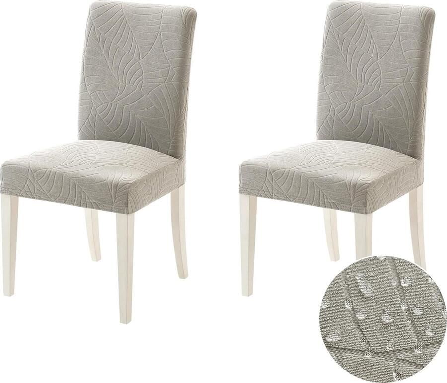 Stoelhoezen set van 2 stoelhoezen schommelstoelhoezen voor stoelen lichtgrijs moderne stoelhoezen voor bureaustoel keuken woonkamer banket familie bruiloft feest