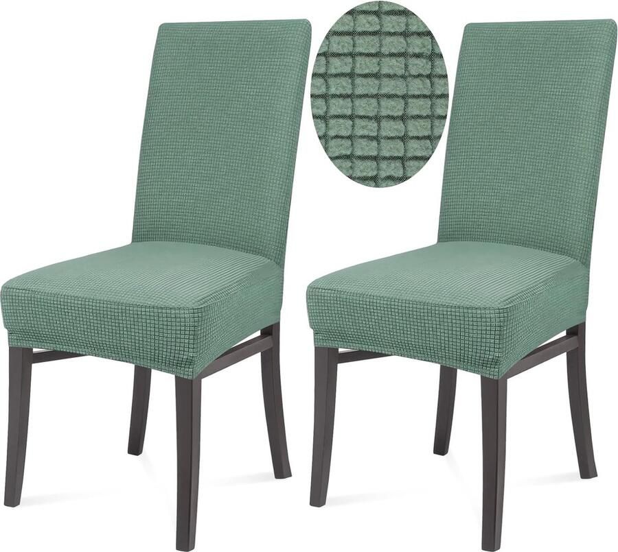 Stoelhoezen set van 2 stretch afneembaar wasbaar universele hoezen voor stoelen schommelstoelen voor hotel banket kantoor bruiloft (lichtgroen)