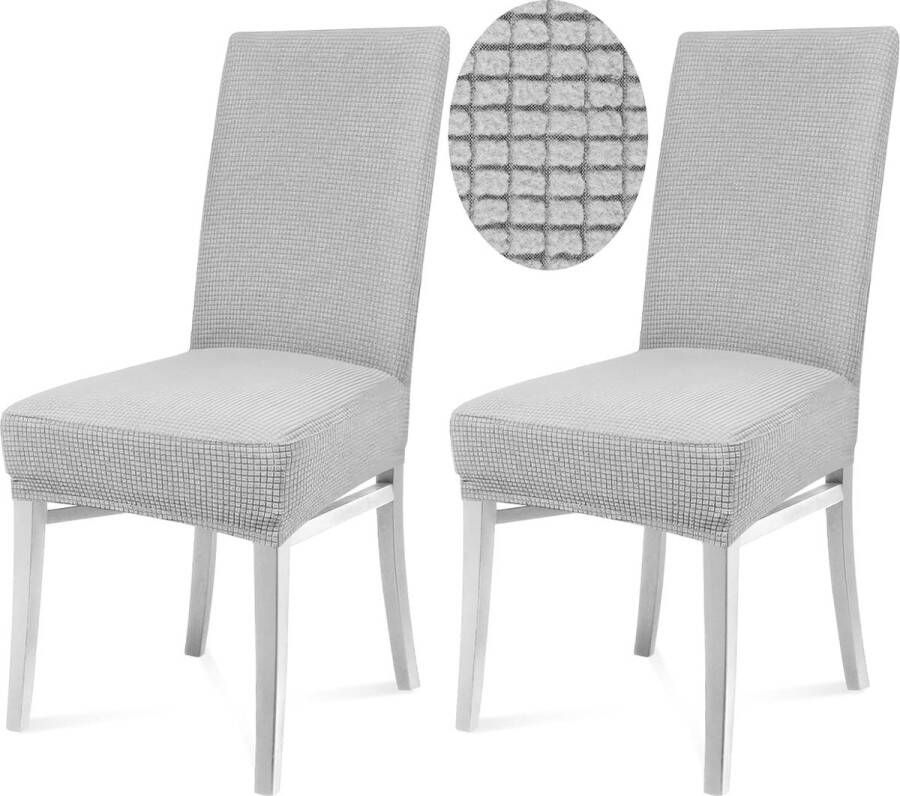 Stoelhoezen set van 2 stretch afneembaar wasbaar voor stoelen schommelstoelen voor hotel banket kantoor bruiloft (lichtgrijs)