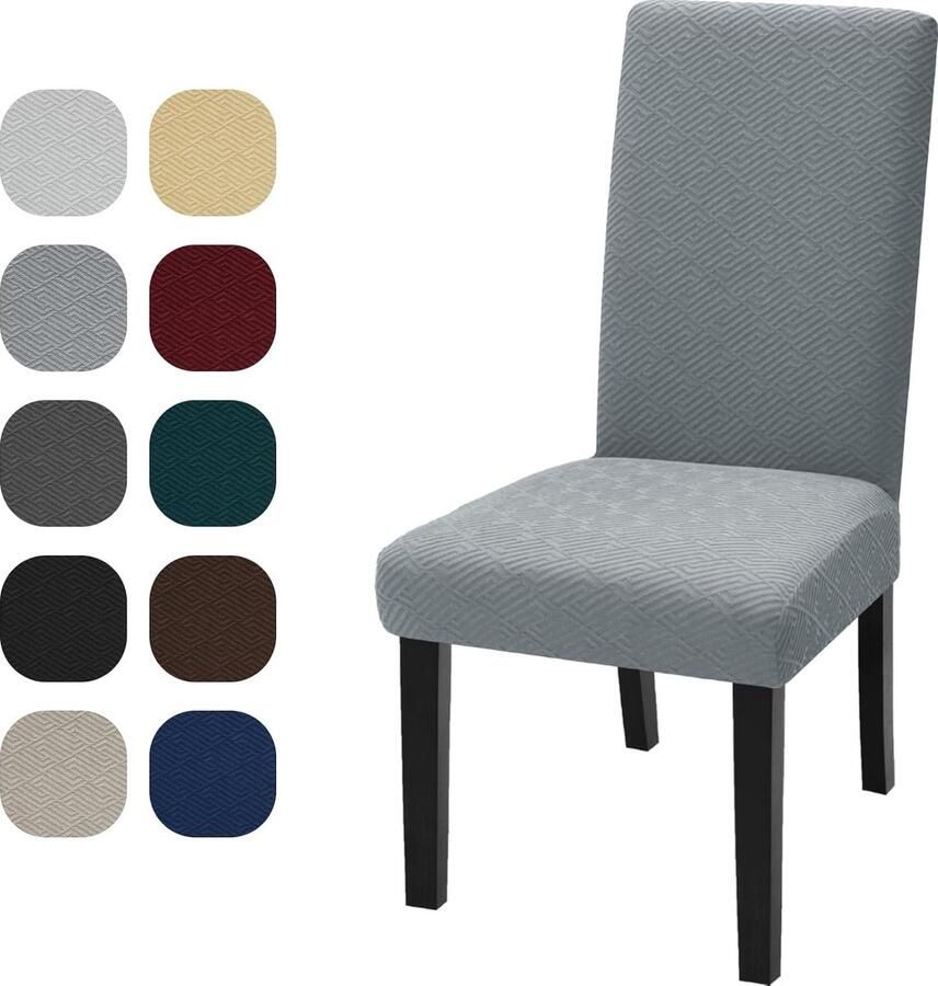 Stoelhoezen set van 2 stretch fauteuilhoes universele stoelhoes wasbaar en afneembaar decoratieve stoelhoes voor thuis banket kantoor bruiloftsdecoraties lichtgrijs