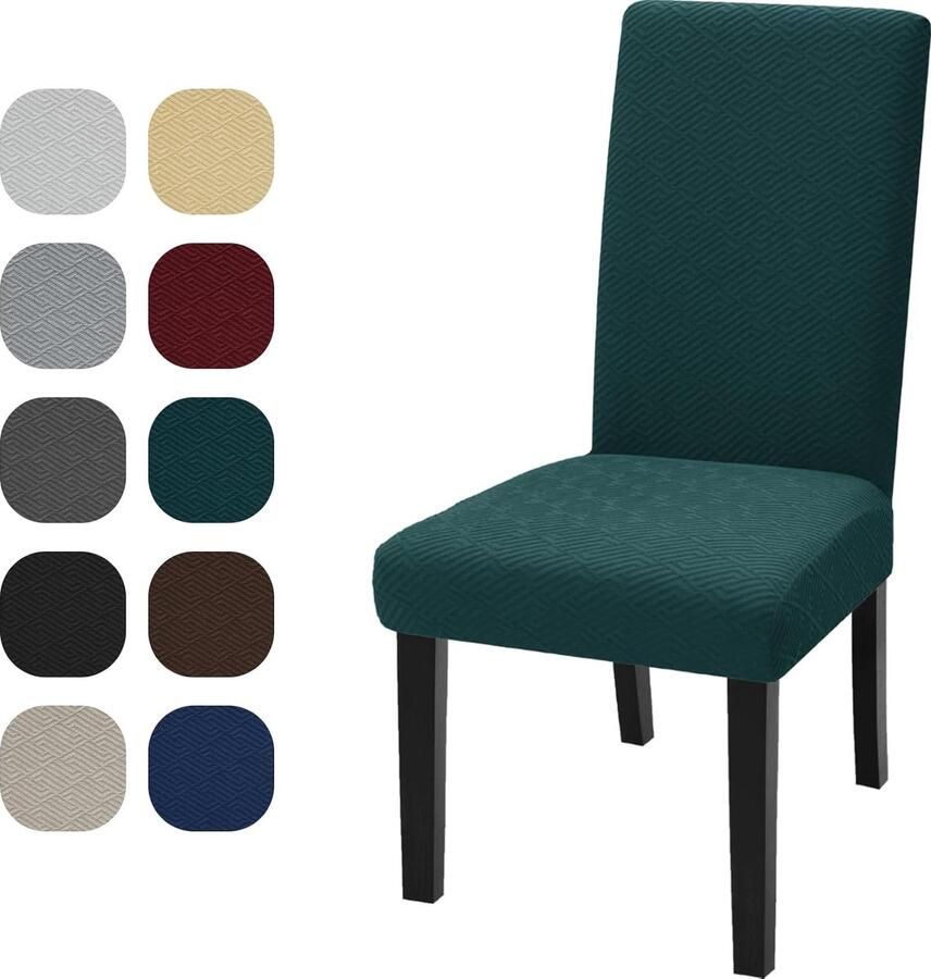 Stoelhoezen set van 2 stretch fauteuilhoes universele stoelhoes wasbaar en afneembaar decoratieve stoelhoes voor thuis banket kantoor bruiloftsdecoraties donkergroen
