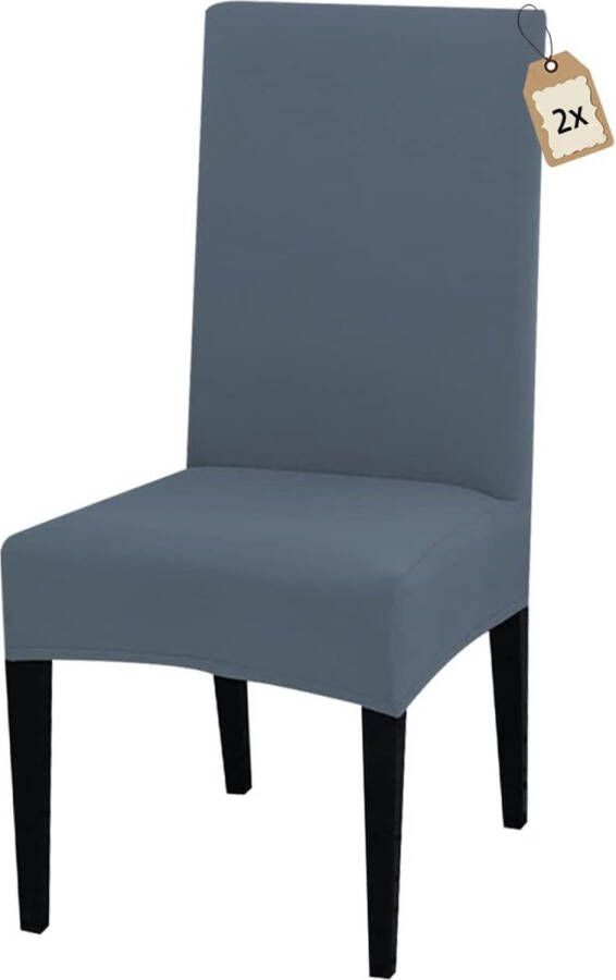 Stoelhoezen set van 2 stretch stoelhoezen voor eetkamerstoelen elastisch moderne universele stoelhoezen voor restaurant hotel banket party decoratie (grijsblauw set van 2)