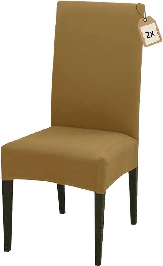 Stoelhoezen set van 2 stretch stoelhoezen voor eetkamerstoelen elastische moderne universele stoelhoes voor restaurant hotel banket feestdecoratie (kameel set van 2)