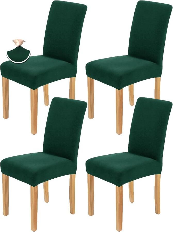 Stoelhoezen set van 4 donkergroen stretch wasbaar duurzaam universele stoelhoezen voor banket hotel keuken restaurant huis bruiloftsdecoratie