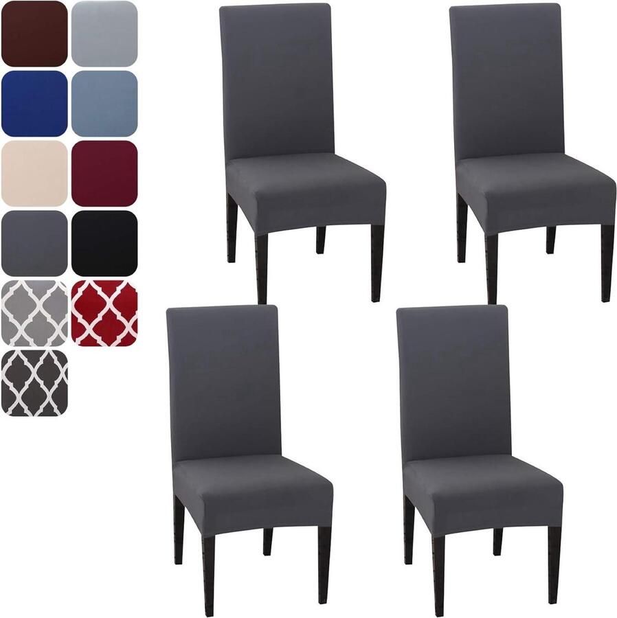 Stoelhoezen Set van 4 Eetstoelhoezen Bescherming en Stijl 4 stuks Divers