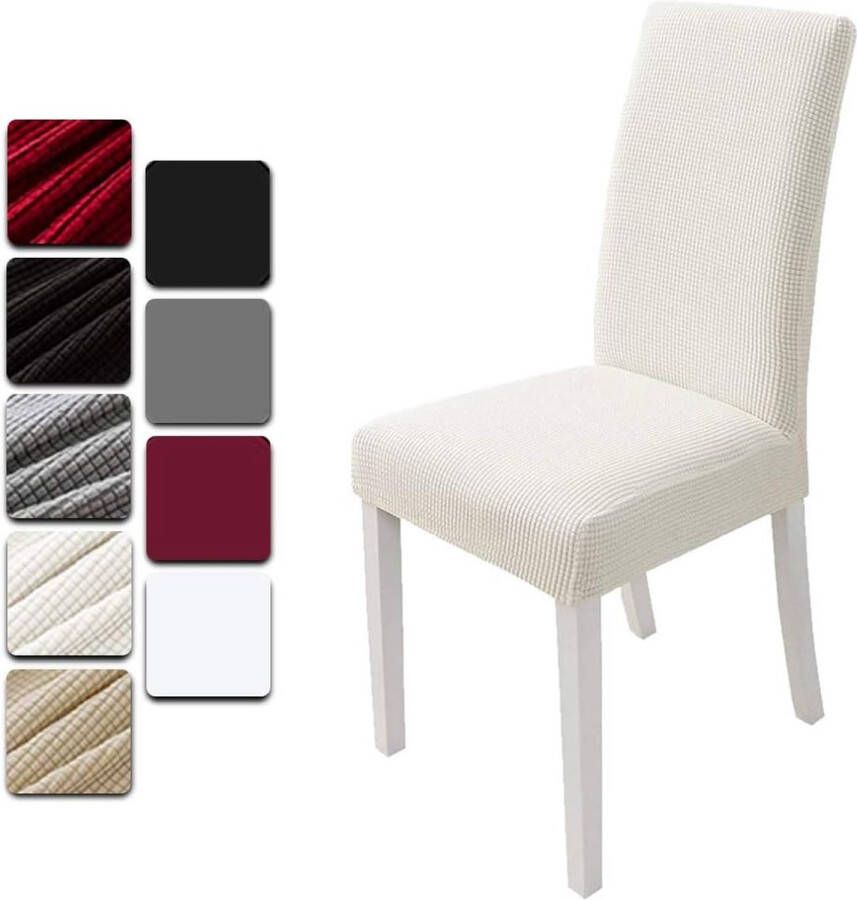 Stoelhoezen set van 4 elastisch moderne beschermende stoelhoezen voor bruiloftsfeest banketdecoratie bi-elastische stretchhoes gemakkelijk schoon te maken en duurzaam universeel wit