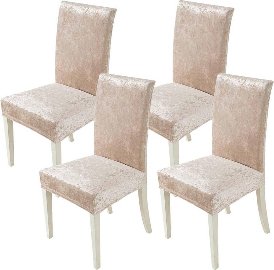 Nieuwste Jacquard eetkamerstoelhoes stretch Dining Parsons stoel hoes af organische stoel meubels beschermhoezen voor eetkamer hotel keuken ceremonie (lichtbeige 4)