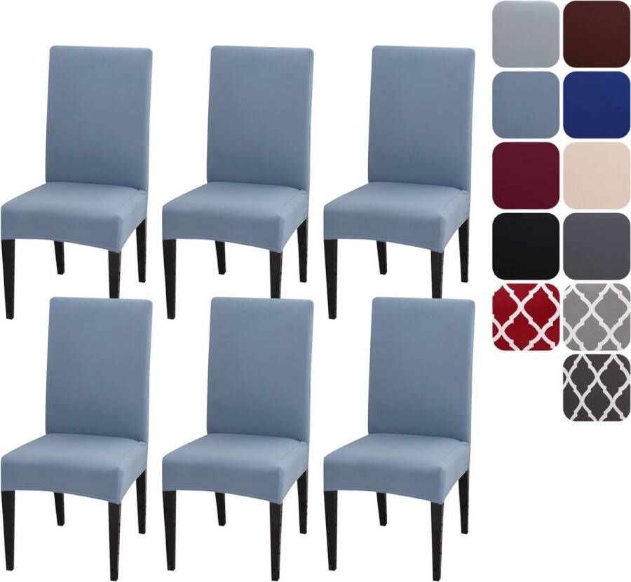 Stoelhoezen set van 4 of 6 stretch stoelhoezen voor eetkamerstoelen afneembaar wasbaar decoratie voor hotel ceremonie banket keuken restaurant huis bruiloft feest