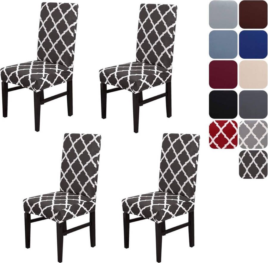 Stoelhoezen set van 4 of 6 stretch stoelhoezen voor eetkamerstoelen afneembaar wasbaar decoratie voor hotel ceremonie banket keuken restaurant huis bruiloft feest