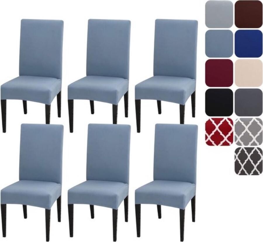 Stoelhoezen set van 4 of 6 stretch stoelhoezen voor eetkamerstoelen afneembaar wasbaar decoratie voor hotel ceremonie banket keuken restaurant huis bruiloft feest