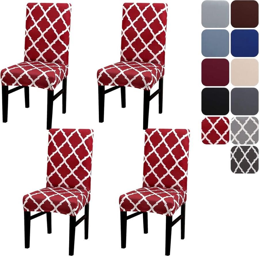 Stoelhoezen set van 4 of 6 stretch stoelhoezen voor eetkamerstoelen afneembaar wasbaar stoelbescherming decoratie stoelhoes voor hotel ceremonie banket keuken restaurant huis bruiloft feest