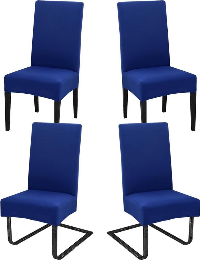 Stoelhoezen set van 4 schommelstoelen afneembaar wasbaar decoratie stretch stoelhoezen voor eetkamer bruiloft hotel keuken feestdecoratie ceremonie blauw
