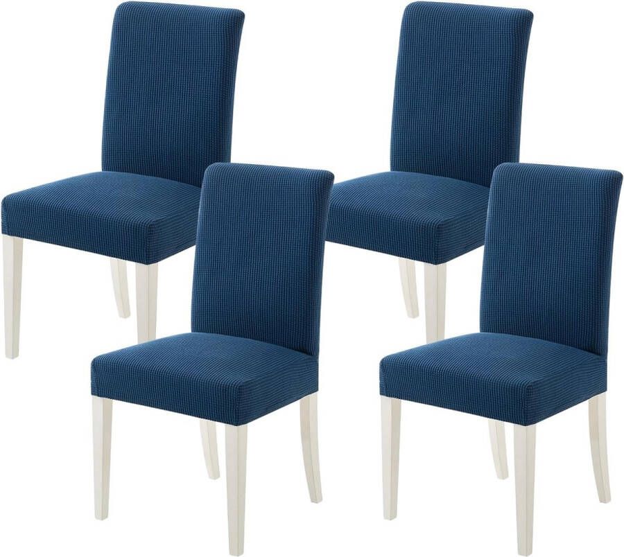 Stoelhoezen set van 4 stoelhoezen schommelstoelen hoezen voor stoelen marineblauw afneembaar en wasbaar voor bureaustoel bekleding keuken woonkamer banket familie bruiloft feest