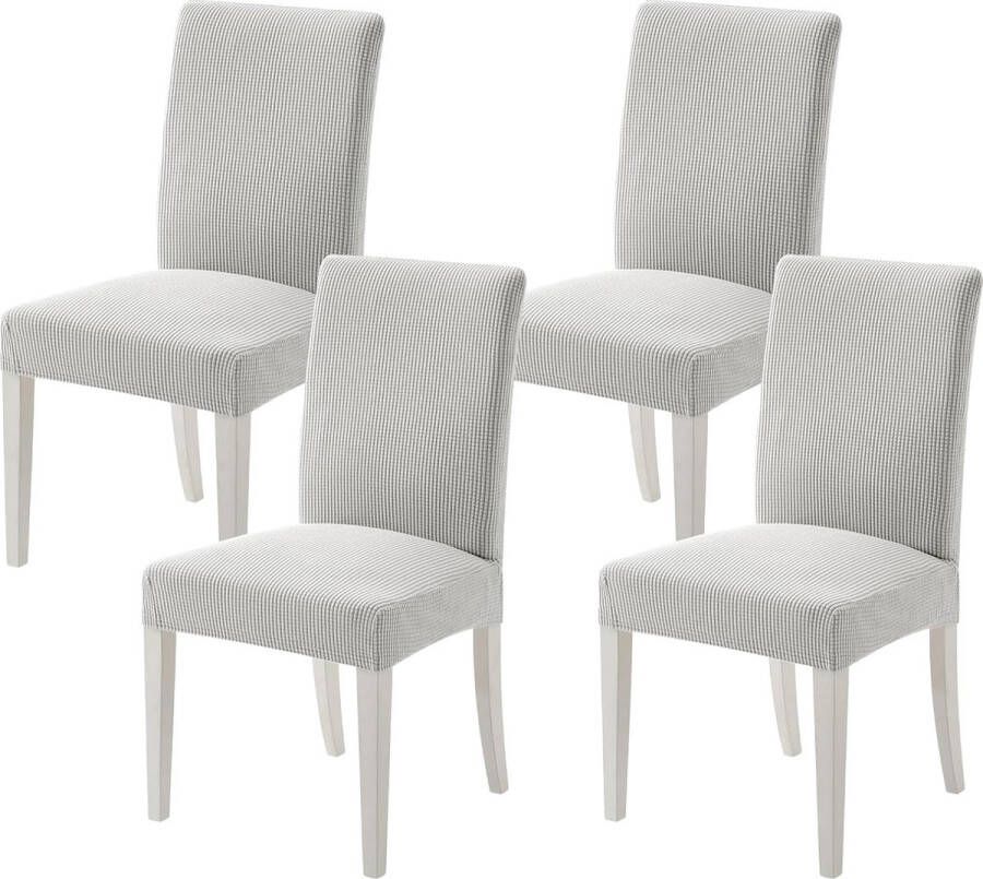Stoelhoezen set van 4 stoelhoezen schommelstoelhoezen voor stoelen grijs en wit afneembaar wasbaar voor bureaustoel overtrek keuken woonkamer banket familie bruiloft feest
