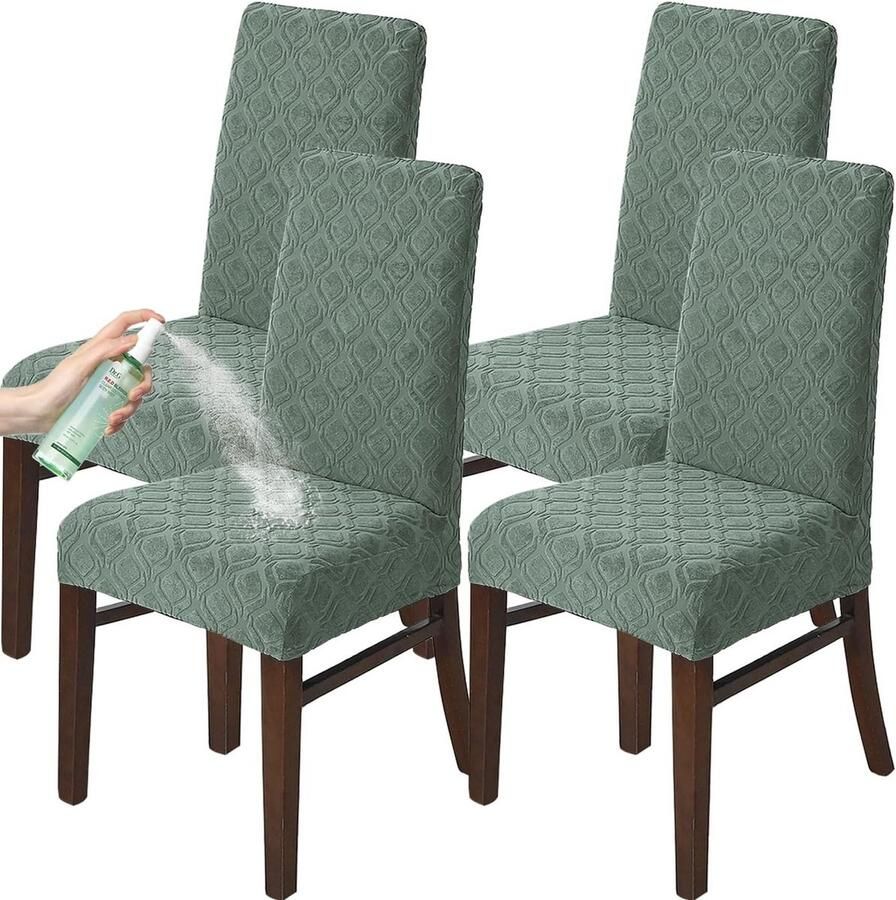 Stoelhoezen set van 4 stretch jacquard afneembaar en wasbaar waterdicht eetkamerstoelhoezen Stoelhoezen