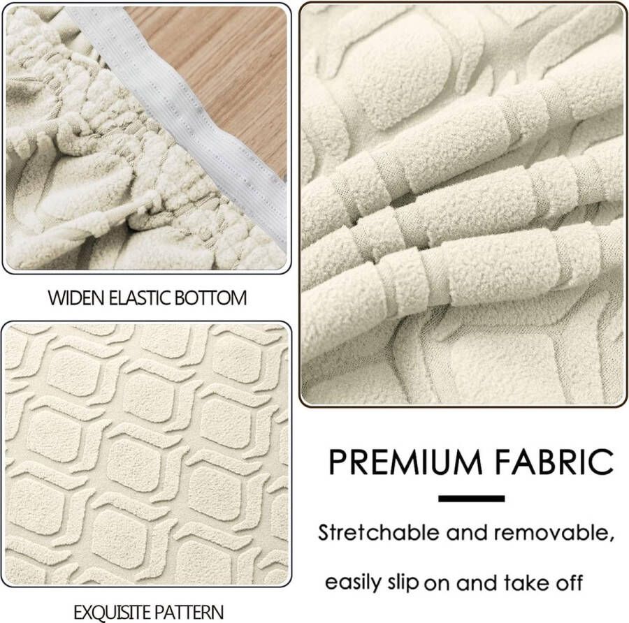 Stoelhoezen set van 4 stretch schommelstoelen afneembaar wasbaar voor eetkamer keuken hotel (set van 4 beige)