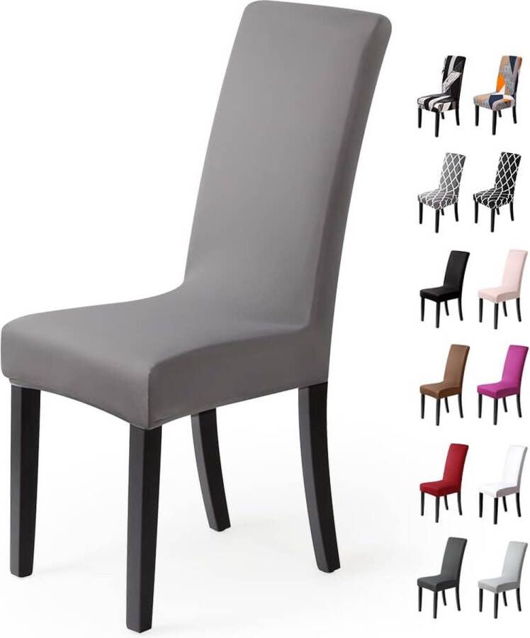 Stoelhoezen set van 4 stretch stoelhoezen modern elastisch stretch hoes stoelhoes gemakkelijk schoon te maken en duurzaam universeel (4 stuks taupe)