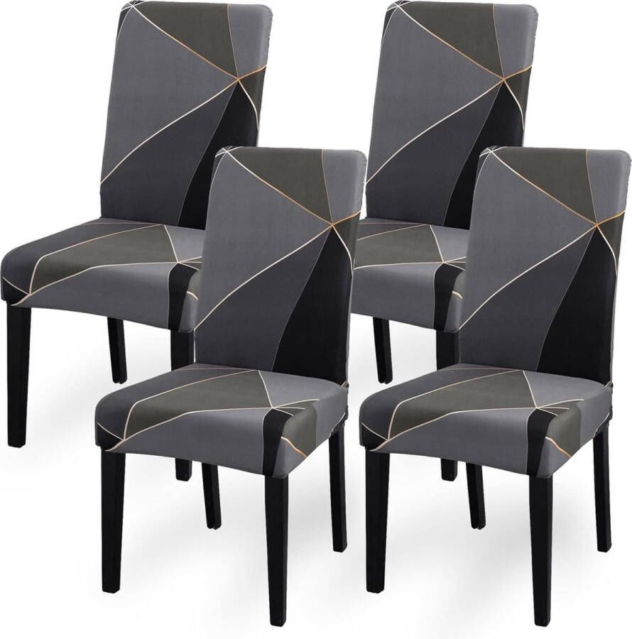 Stoelhoezen Set van 4 stretch stoelhoezen voor eetkamerstoelen afneembare wasbare stoelen bescherming decoratie stoelhoes voor thuis keuken hotel restaurant banket bruiloft feest
