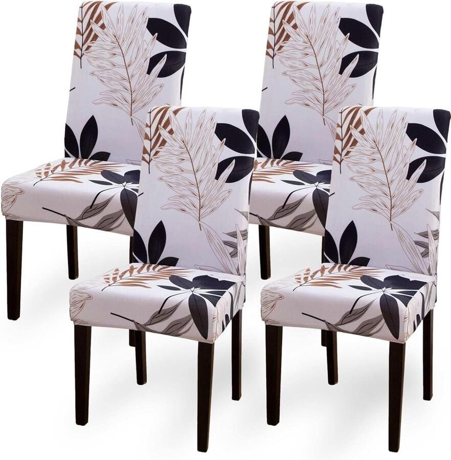 Merkloos Stoelhoezen Set van 4 stretch stoelhoezen voor eetkamerstoelen afneembare wasbare stoelen bescherming decoratie stoelhoes voor thuis keuken hotel restaurant banket bruiloft feest - Foto 2