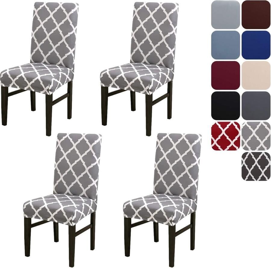 Goodivery stoelhoezen set van 4 stretch stoelhoezen voor eetkamerstoelen afneembare wasbare stoelen bescherming decoratie stoelhoes voor thuis keuken hotel restaurant banket bruiloft feest