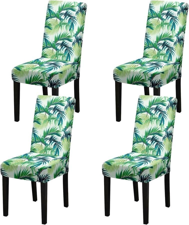 Stoelhoezen set van 4 stretch voor eetkamerstoel wasbaar