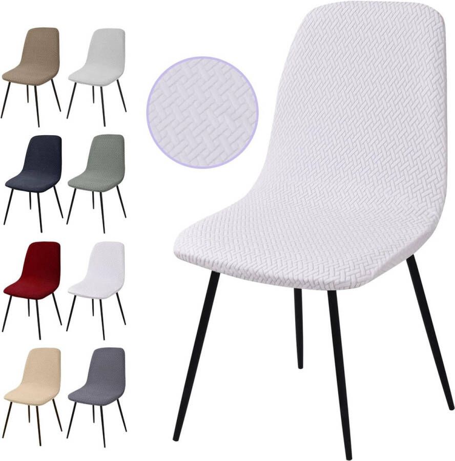 Stoelhoezen Set van 4 Stuks Stretch Stoelhoezen Jacquard Eetkamerstoelhoezen Universele Stoelhoezen Afneembaar Wasbare Stoelhoes voor Eetkamer Hotel Banket Bruiloft Feest(T-Grijs Set van 4) - Foto 2